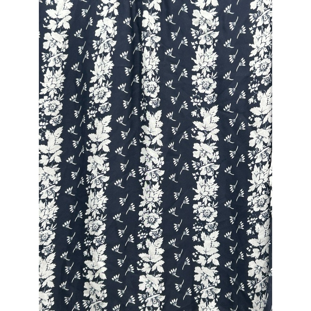 Shoshanna Holley Dress Womens 2 Navy White Floral Silk Tie Neck 3/4 Sleeve Mini - Picture 8 of 12